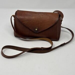 Leather Crossbody Purse Mini Bag Ethical Handmade Patina Boho Preppy Retro 90s